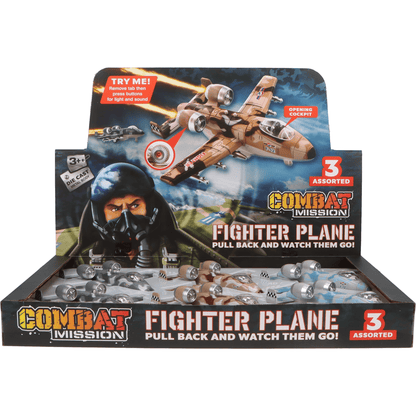 Fun Stuff Inc. Pull Back Planes 6" Fighter Jet Pullback Toy w/Light and Sound (1 Piece. Assorted Styles)