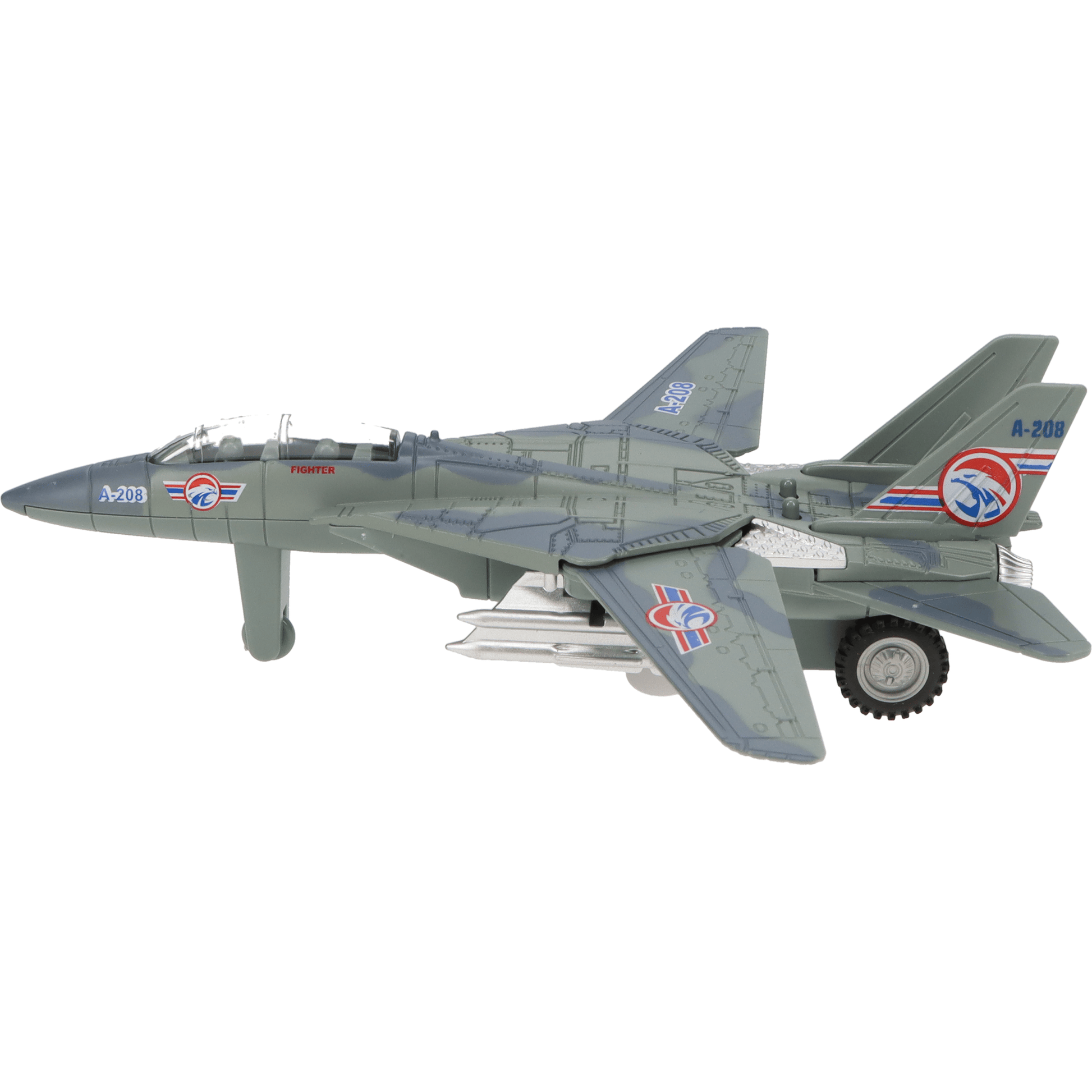 Fun Stuff Inc. Pull Back Planes 7.5" Fighter Jet w/Light and Sound (1 Piece. Assorted Styles)
