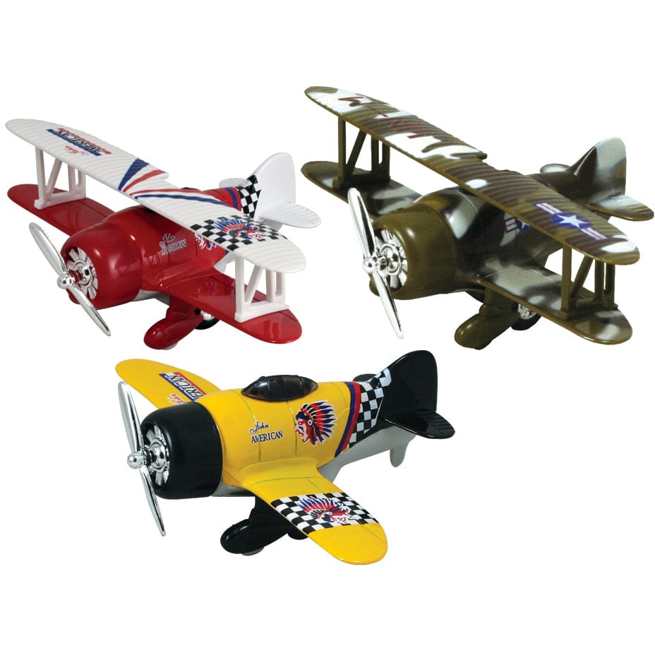 Wow Toyz Pull Back Planes Classic Wing Airplane Pullback Diecast Airplane (1 Pc. Assorted Styles)