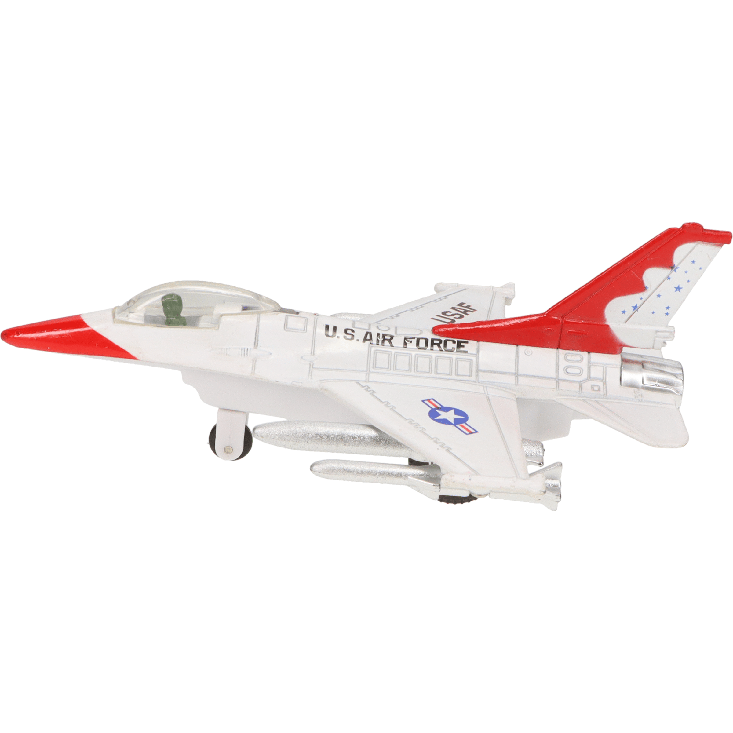 Jato de brinquedo F-16 Diecast Pullback | Aprendizado STEM por