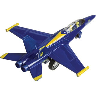 Toysmith F-18 Blue Angel Jet Pullback Diecast Airplane (1 peça, estilos variados)