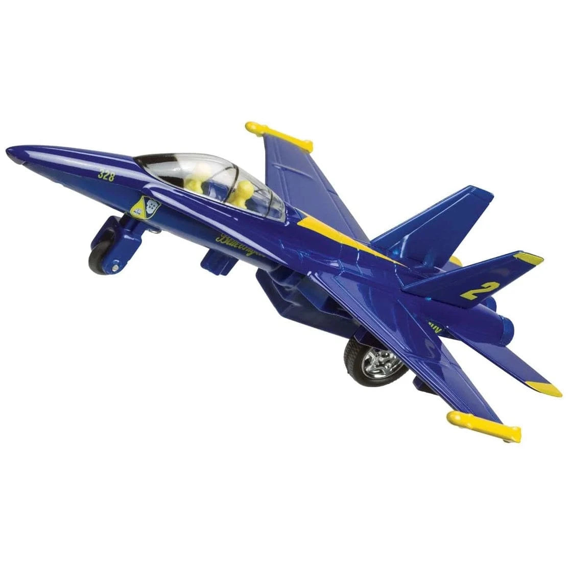 Toysmith Pull Back Planes Toysmith F-18 Blue Angel Jet Pullback Diecast Airplane (1 Pc. Assorted Styles)