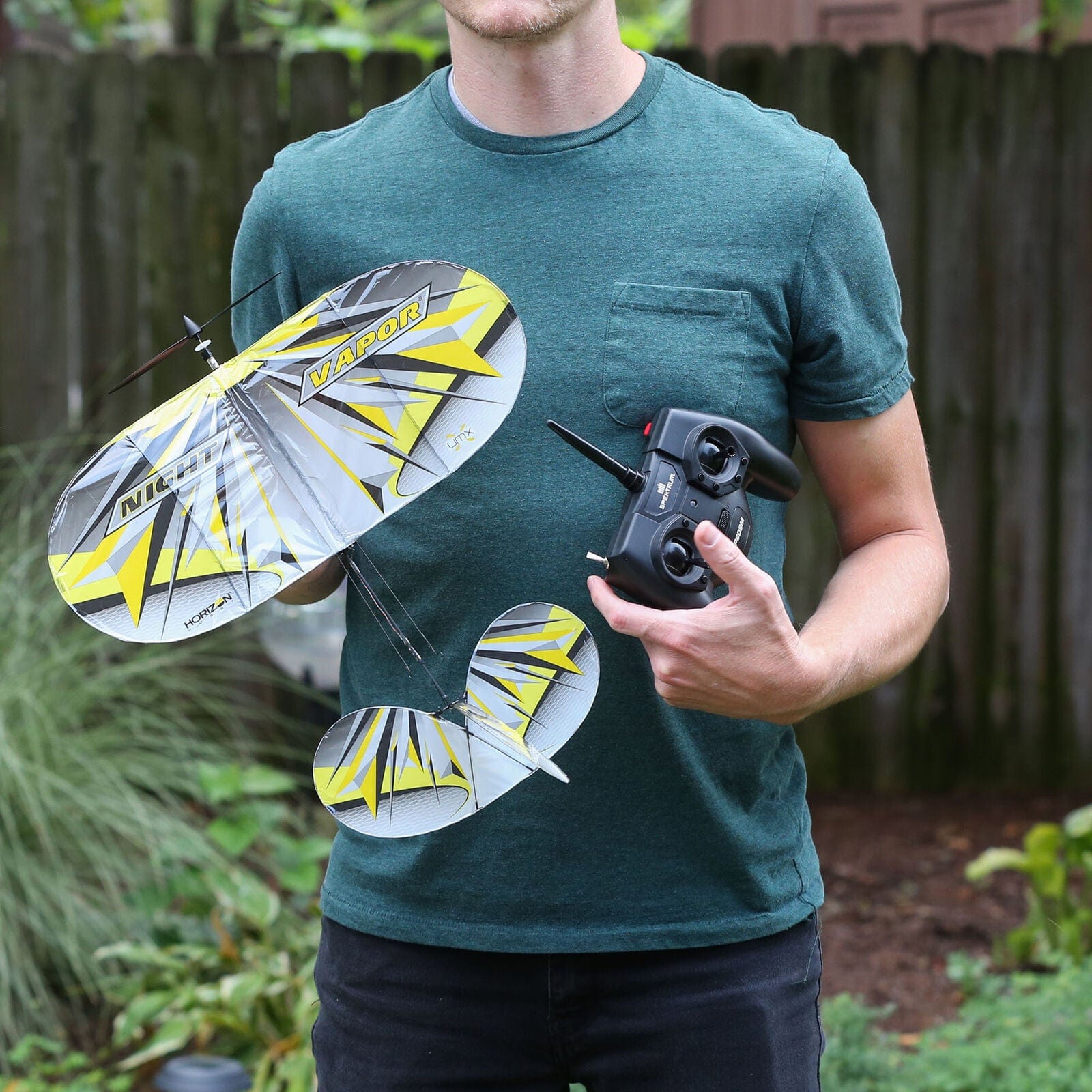 HobbyZone Remote Control Planes E-flite UMX Night Vapor RTF with AS3X® & SAFE® Select – Glow-in-the-Dark Mini Floater