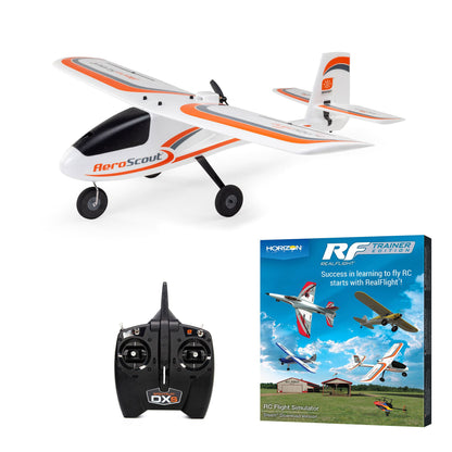 HobbyZone Remote Control Planes HobbyZone AeroScout S 2 1.1m RTF Basic RC Airplane with SAFE and RealFlight Trainer Edition