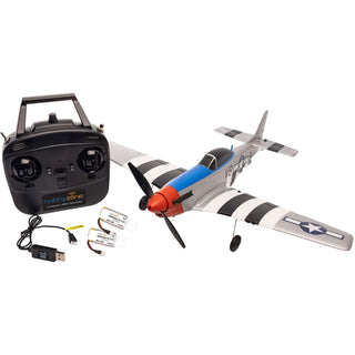 HobbyZone P-51D Mustang 450mm RTF Radio Control Airplane with SAFE: Experience Legendary WWII Flight with Ultimate Control and Safety
