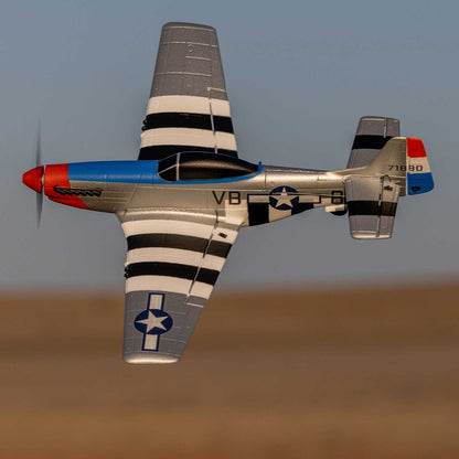 HobbyZone Remote Control Planes HobbyZone P-51D Mustang 450mm RTF with SAFE (HBZ-1251)