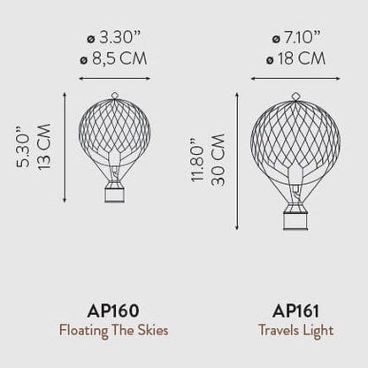 Authentic Models Sculptures & Statues Authentic Models Light Blue Floating The Skies Hot Air Balloon - AP160BL