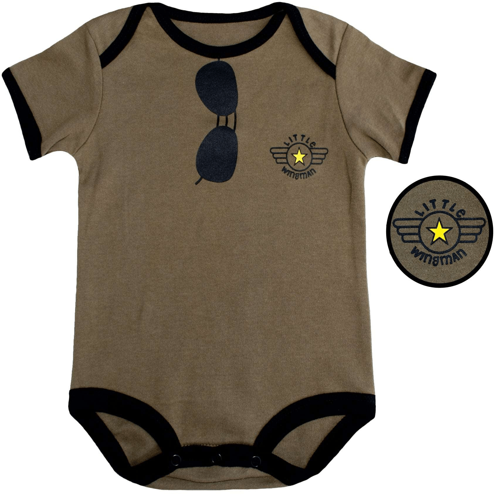 Trooper Clothing Shirts 3-6 Month / Brown Little Wingman Body Suit