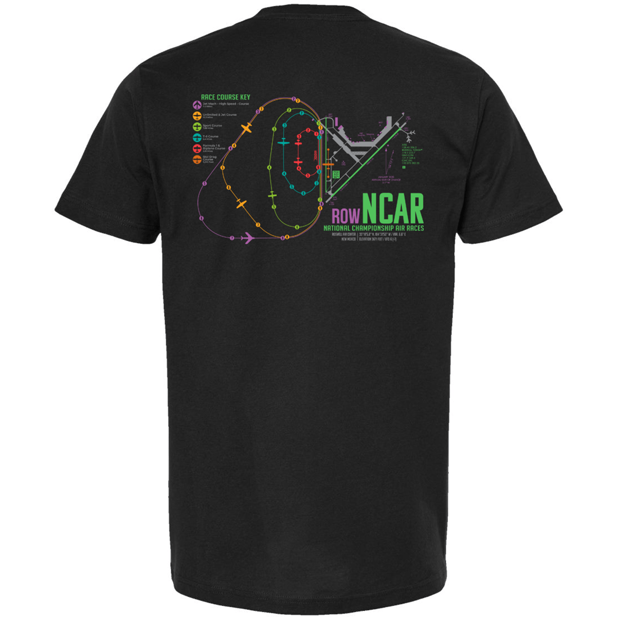 Roswell Air Races Shirts S / Black ROW Race Course Roswell Air Races T-Shirt
