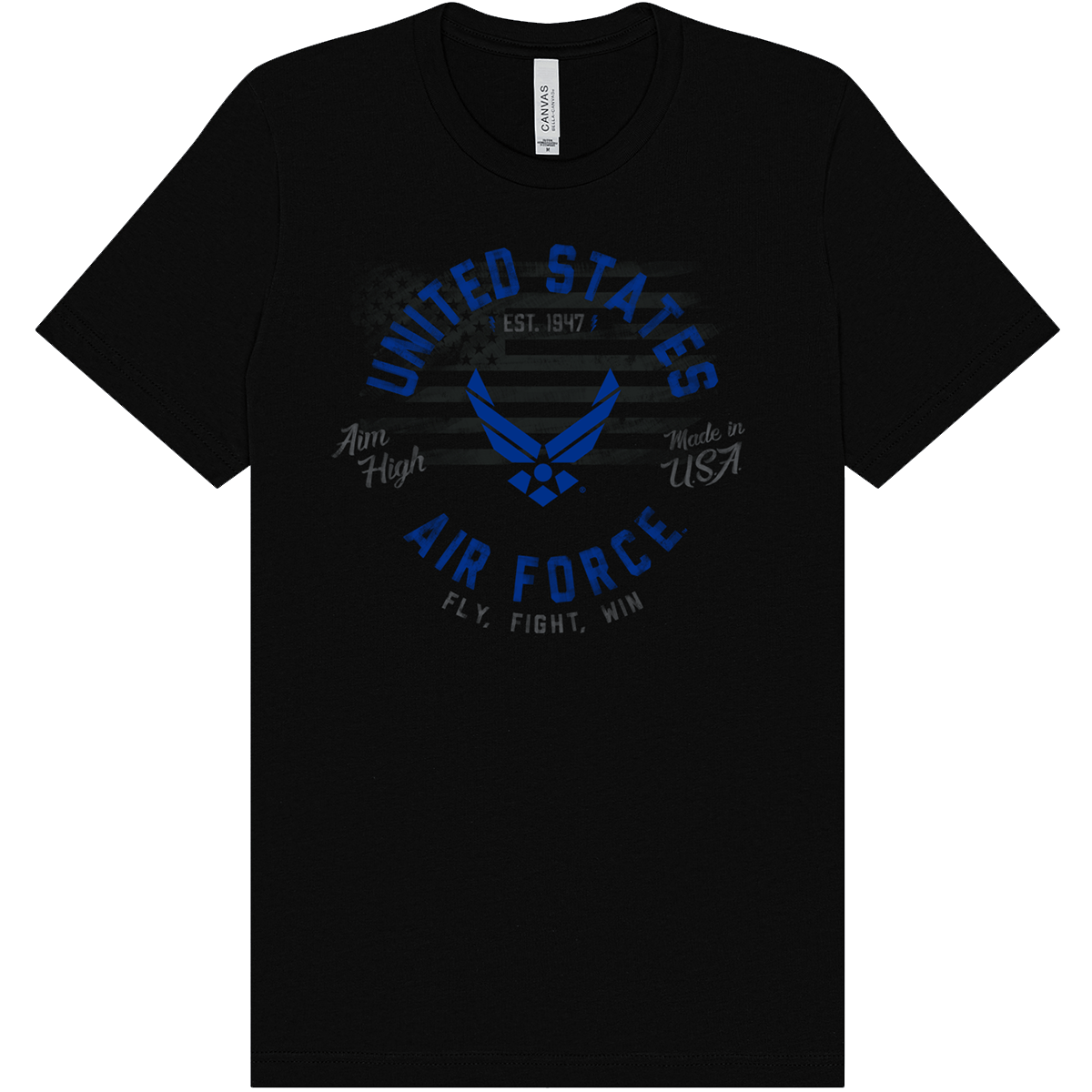 Aeroplane Apparel Company Shirts S / Black U.S. Air Force Fly, Fight, Win T-Shirt by Aeroplane Apparel Co.