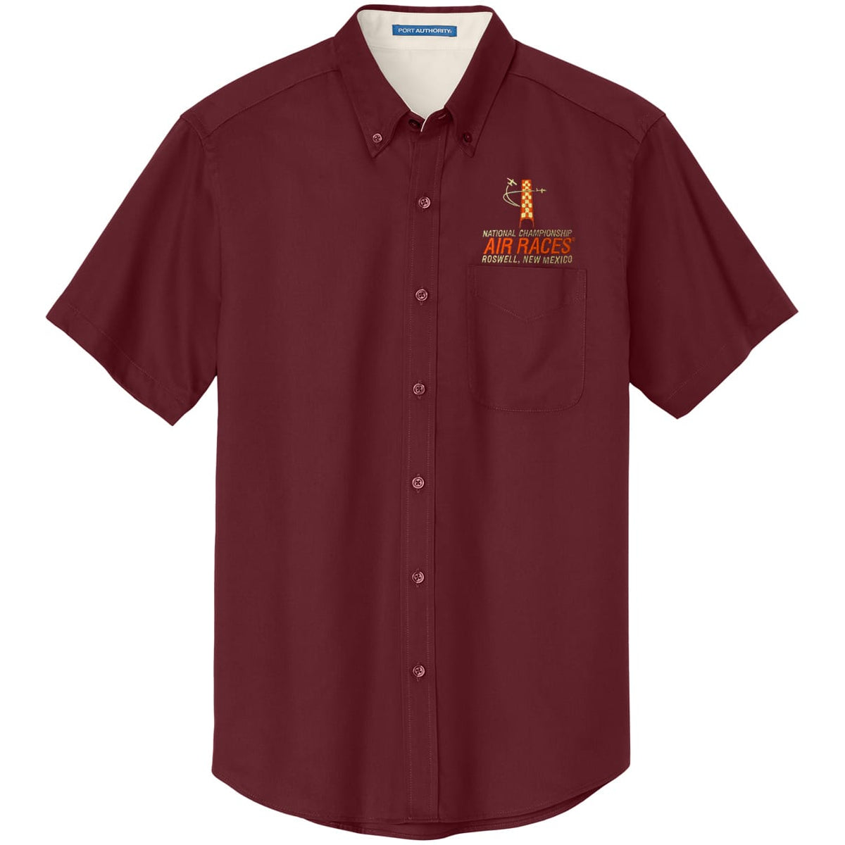 Roswell Air Races Shirts S / Burgundy Roswell Air Races Short Sleeve Button Up Shirt