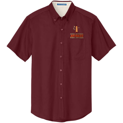 Roswell Air Races Shirts S / Burgundy Roswell Air Races Short Sleeve Button Up Shirt