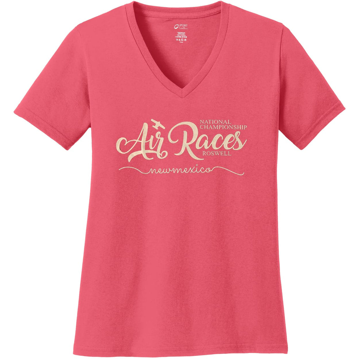Roswell Air Races Shirts S / Coral Roswell Air Races Women's V-Neck T-Shirt