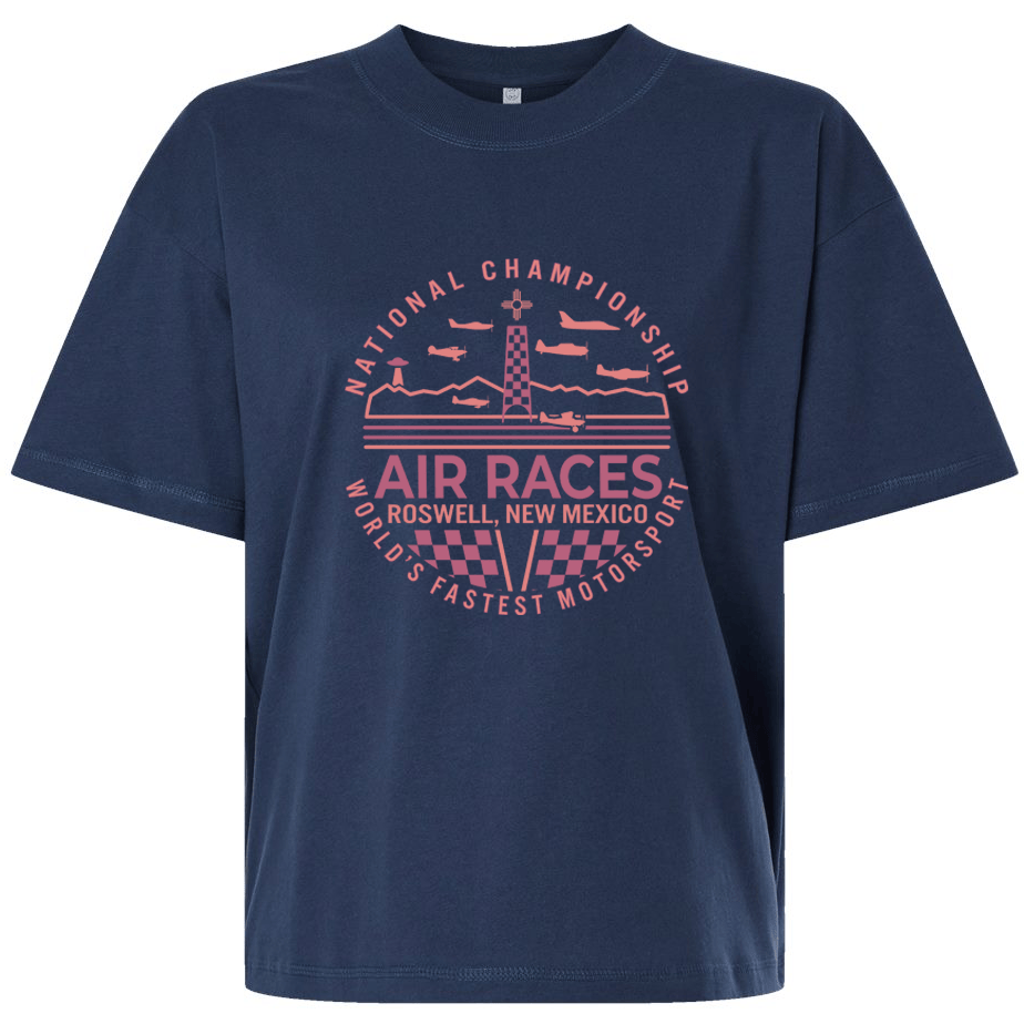 Roswell Air Races Shirts S / Denim Landscape Ladies Roswell Air Races Boxy T-Shirt
