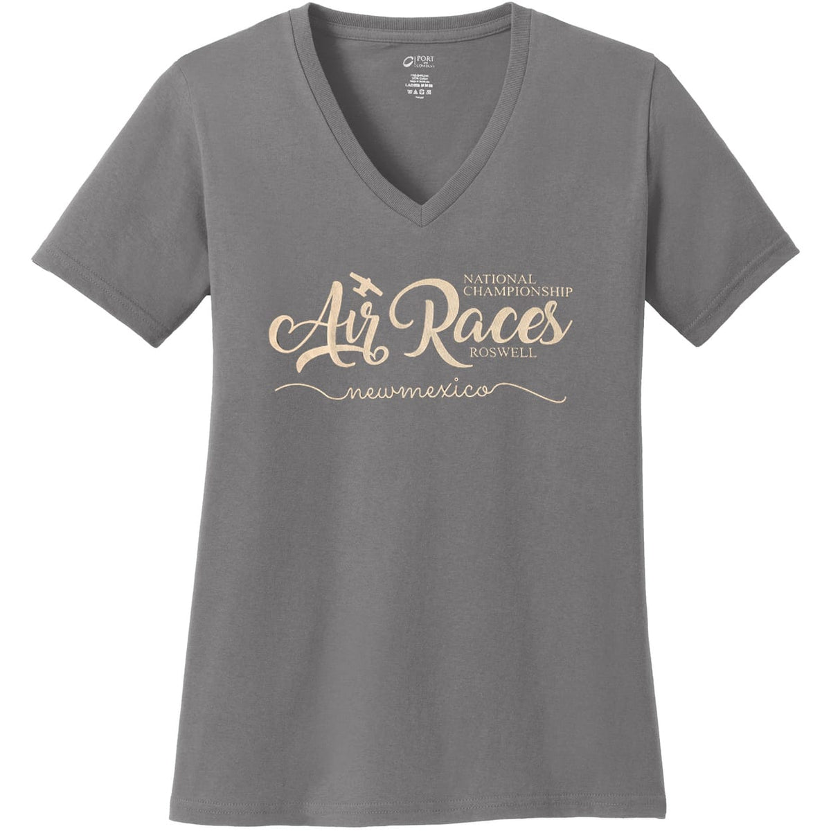 Roswell Air Races Shirts S / Grey Roswell Air Races Women's V-Neck T-Shirt