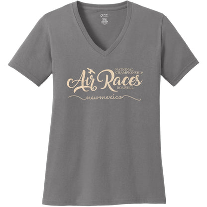 Roswell Air Races Shirts S / Grey Roswell Air Races Women's V-Neck T-Shirt