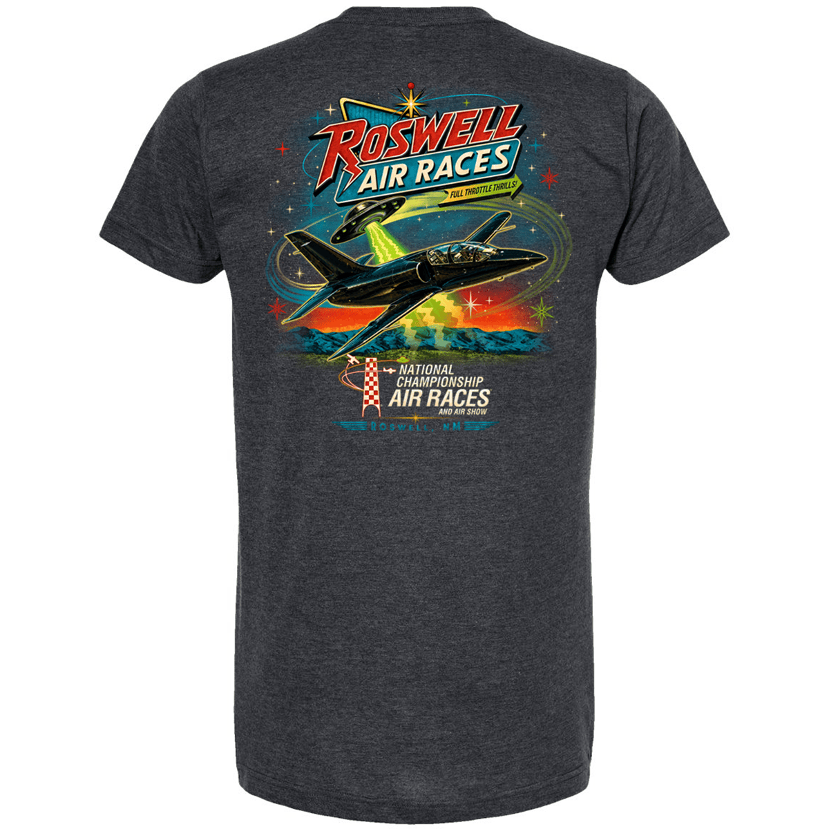 Roswell Air Races Shirts S / Heather Graphite Black Full Throttle Thrills Roswell Air Races T-Shirt