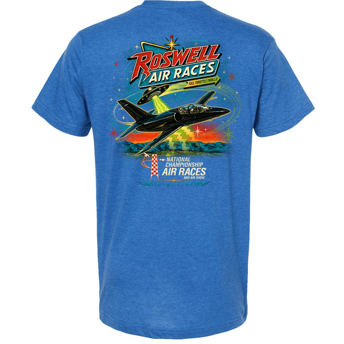Roswell Air Races Shirts S / Heather Turquoise Full Throttle Thrills Roswell Air Races T-Shirt