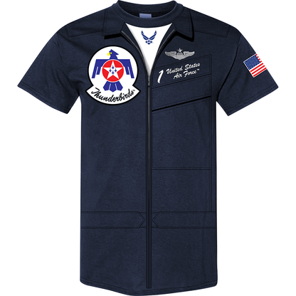 Aeroplane Apparel Company Shirts S / Navy Blue U.S. Air Force Thunderbirds Flight Suit T-Shirt by Aeroplane Apparel Co.
