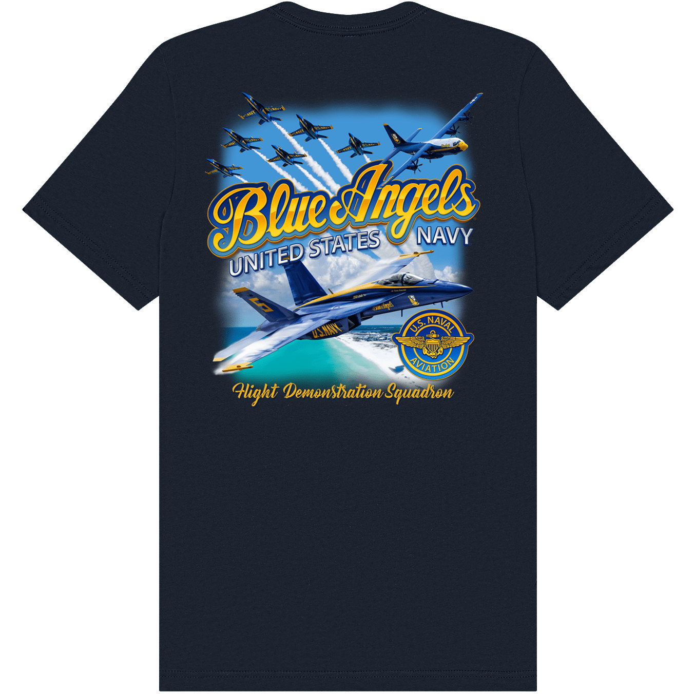 Aeroplane Apparel Company Shirts S / Navy Blue U.S. Navy Blue Angels Flight Demonstration Team T-Shirt