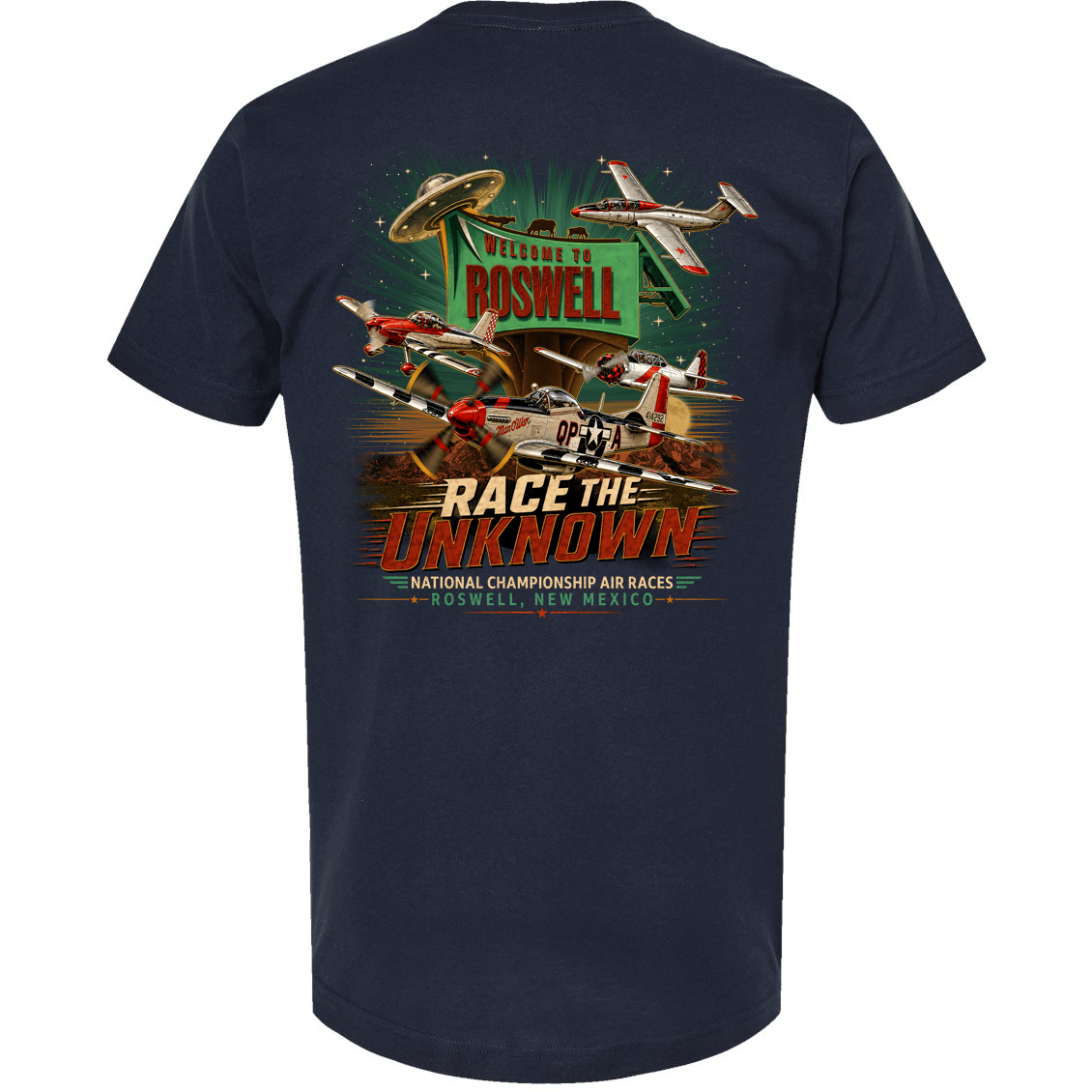 Roswell Air Races Shirts S / Navy Race the Unknown Roswell Air Races T-Shirt