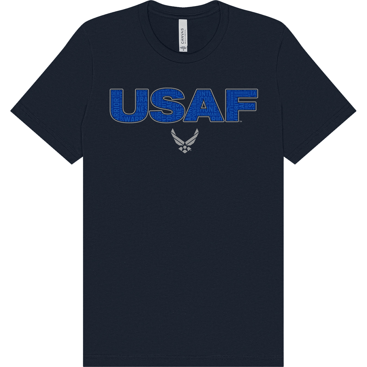 Aeroplane Apparel Company Shirts S / Navy U.S. Air Force Values Reflective T-Shirt by Aeroplane Apparel Co.