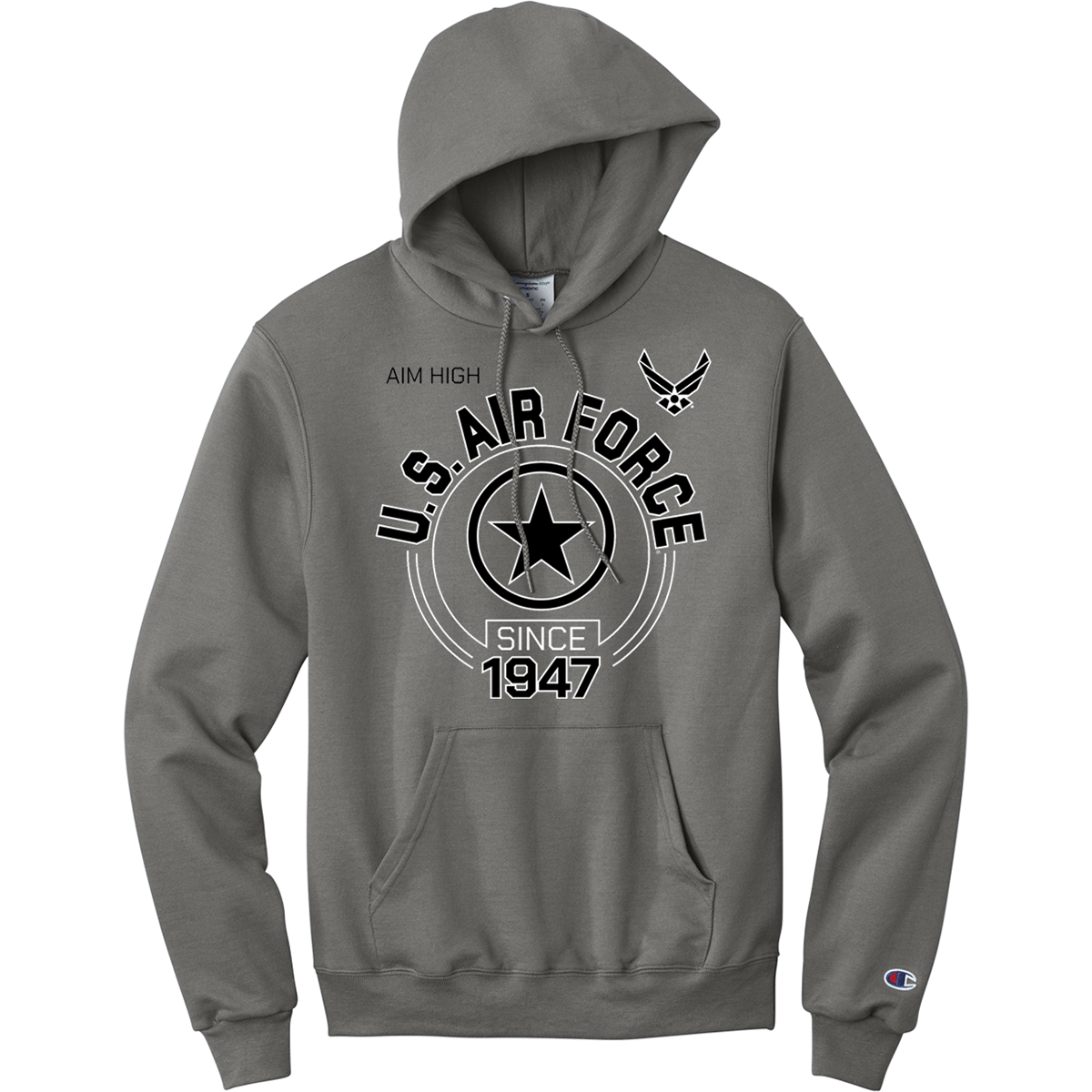 Aeroplane Apparel Company Shirts S / Stone Grey U.S. Air Force Aim High Since 1947 Hoodie by Aeroplane Apparel Co.