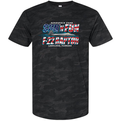 SUN 'n FUN Shirts S / Storm Camo Stealth & Stripes SUN 'n FUN 2026 F-22 Raptor T-Shirt