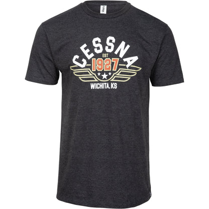 Aeroplane Apparel Company Shirts Small / Black Heather Cessna Wings Officially Licensed T-Shirt