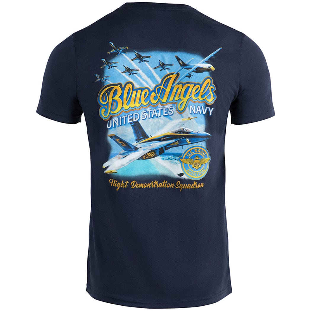 Aeroplane Apparel Company Shirts U.S. Navy Blue Angels Flight Demonstration Team T-Shirt