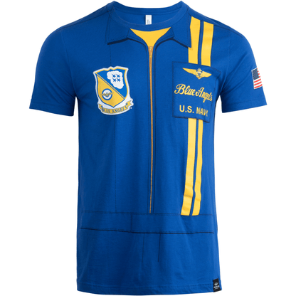 Aeroplane Apparel Company Shirts U.S. Navy Blue Angels Flight Suit Adult T-Shirt by Aeroplane Apparel Co.
