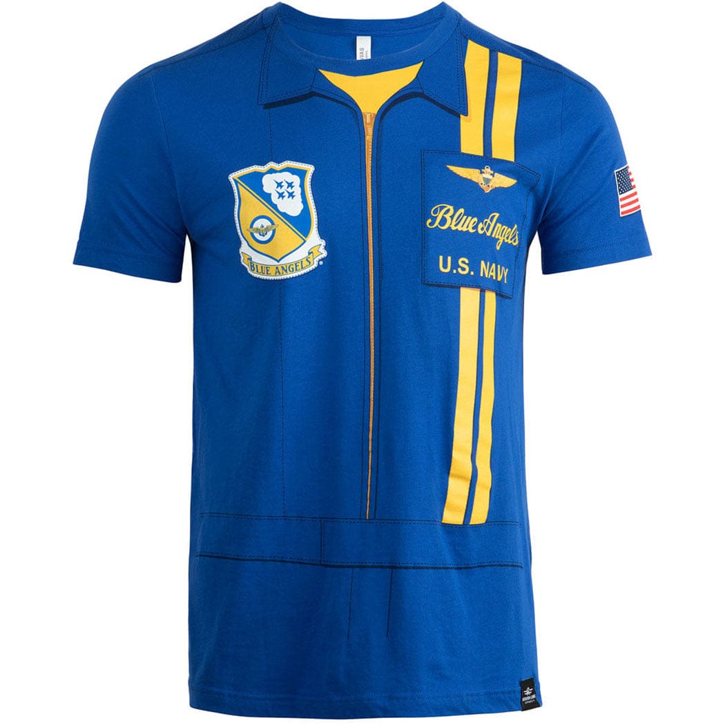 Aeroplane Apparel Company Shirts U.S. Navy Blue Angels Flight Suit Kids T-Shirt by Aeroplane Apparel Co.