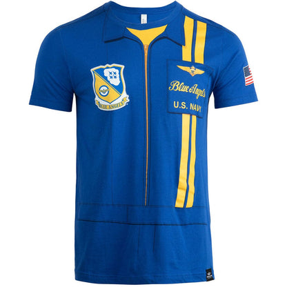 Aeroplane Apparel Company Shirts U.S. Navy Blue Angels Flight Suit Kids T-Shirt by Aeroplane Apparel Co.