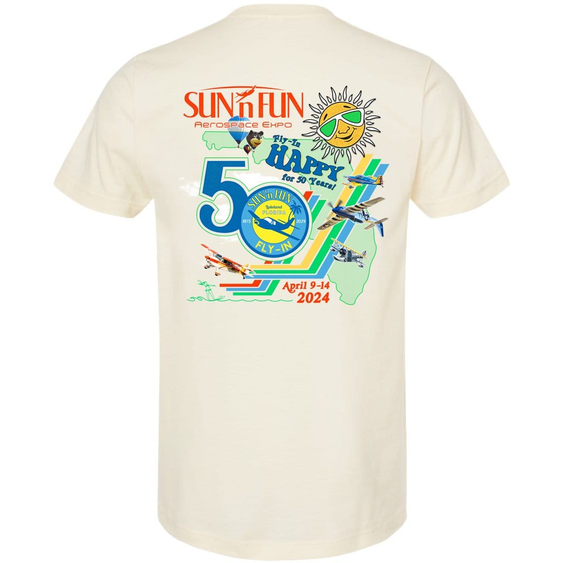 SUN 'n FUN Shirts XLarge / Natural Official Poster SUN 'n FUN 2024 T-Shirt