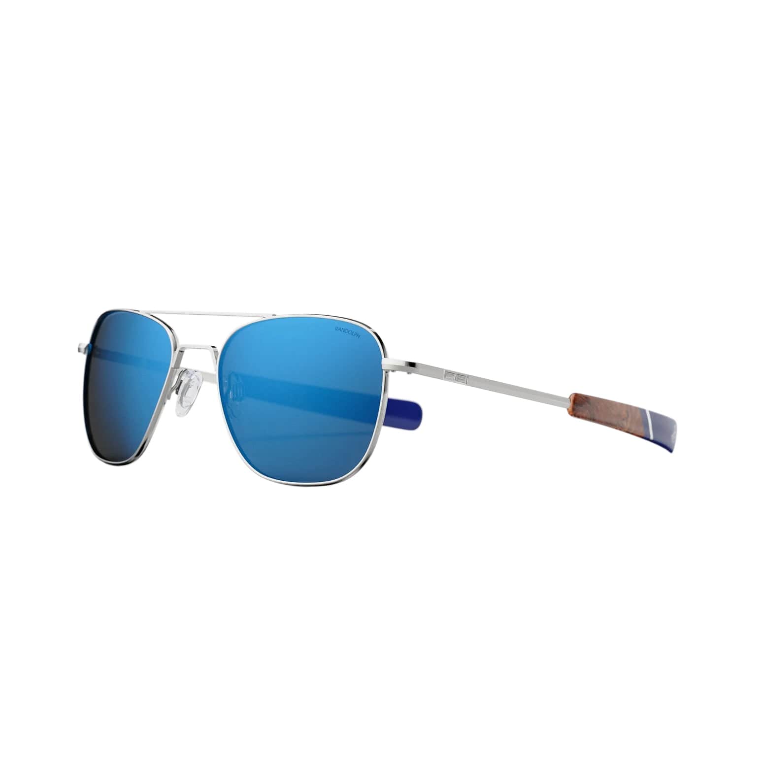 Óculos de sol Randolph Aviator Gunmetal e Atlantic Blue com lentes não polarizadas