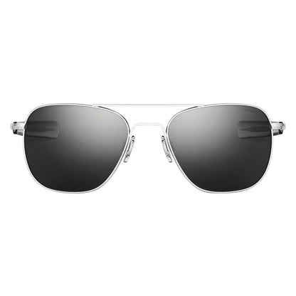Randolph Engineering Sunglasses Randolph Aviator Sunglasses Matte Chrome Bayonet Clear Skytec Glass Non-Polarized American Gray Military Special Edition