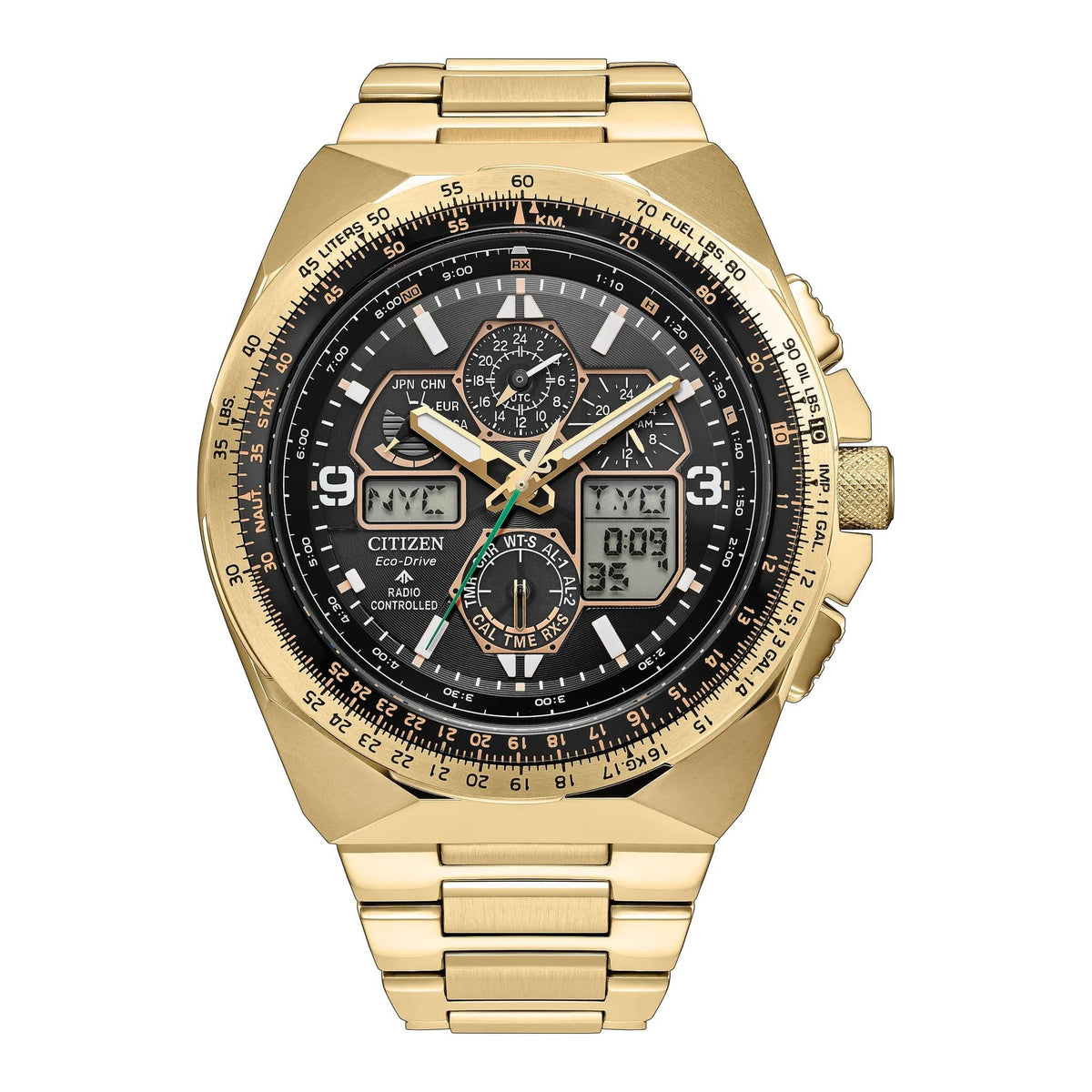 Citizen Watch Watches Citizen Promaster Skyhawk A-T Gold-Tone Black Dial Watch JY8144-50E