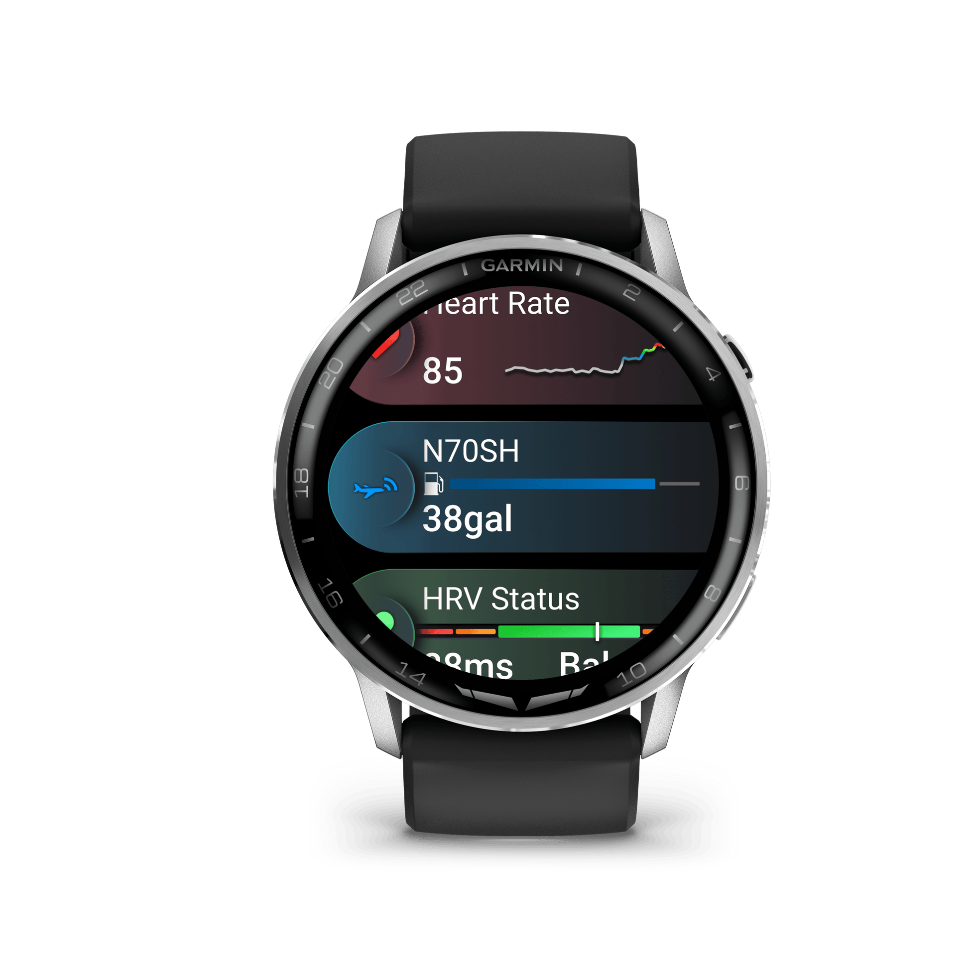 Garmin Watches Garmin D2 Air X15 Aviator Smartwatch – Silver with Black Silicone Band