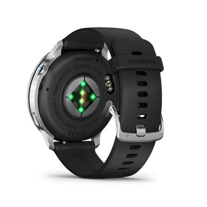 Garmin Watches Garmin D2 Air X15 Aviator Smartwatch – Silver with Black Silicone Band