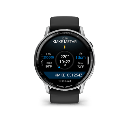 Garmin Watches Garmin D2 Air X15 Aviator Smartwatch – Silver with Black Silicone Band