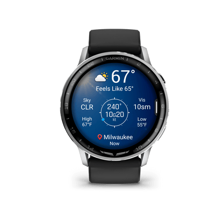 Garmin Watches Garmin D2 Air X15 Aviator Smartwatch – Silver with Black Silicone Band