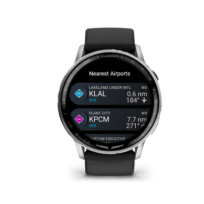 Garmin Watches Garmin D2 Air X15 Aviator Smartwatch – Silver with Black Silicone Band