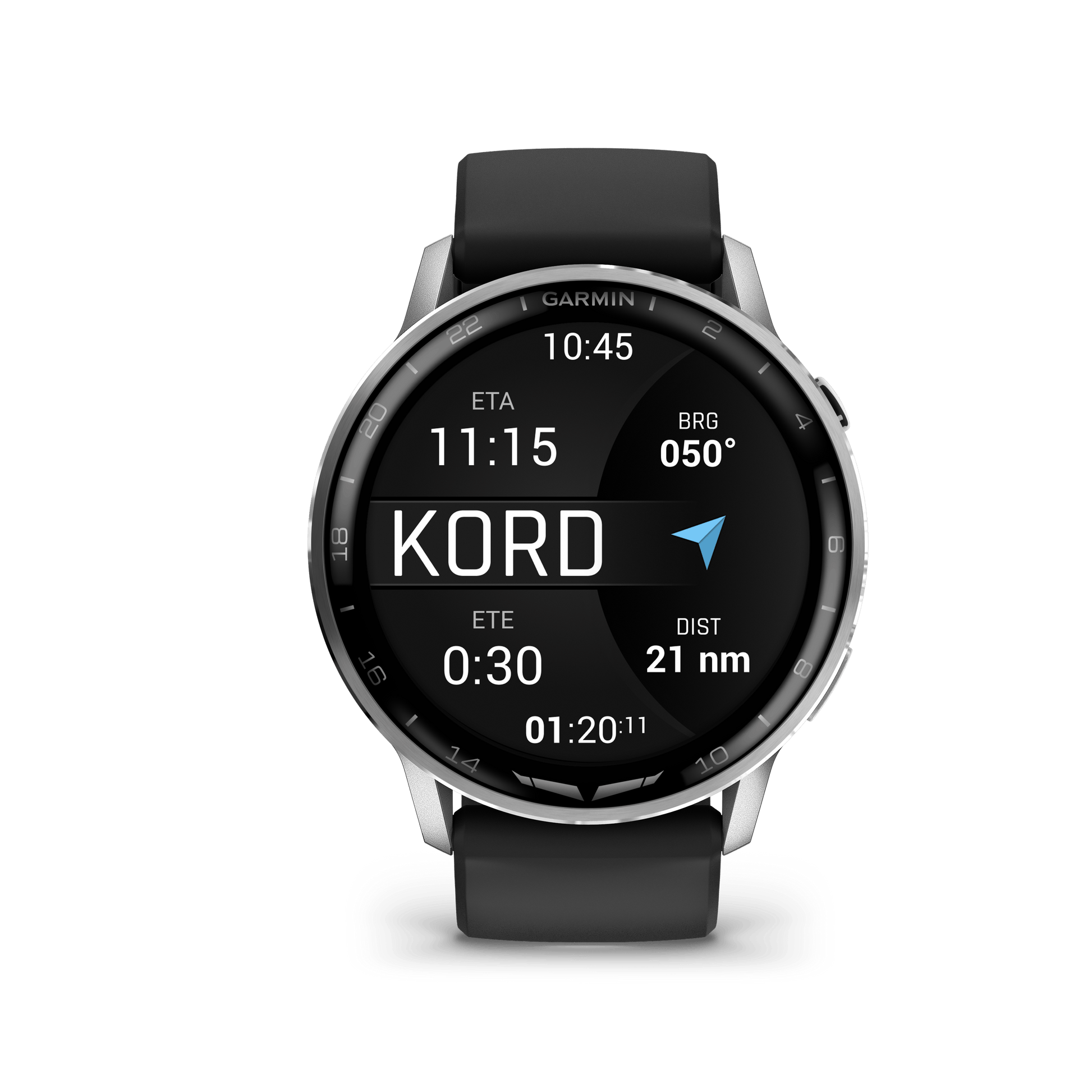 Garmin Watches Garmin D2 Air X15 Aviator Smartwatch – Silver with Black Silicone Band