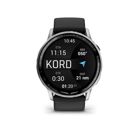 Garmin Watches Garmin D2 Air X15 Aviator Smartwatch – Silver with Black Silicone Band