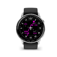 Garmin Watches Garmin D2 Air X15 Aviator Smartwatch – Silver with Black Silicone Band