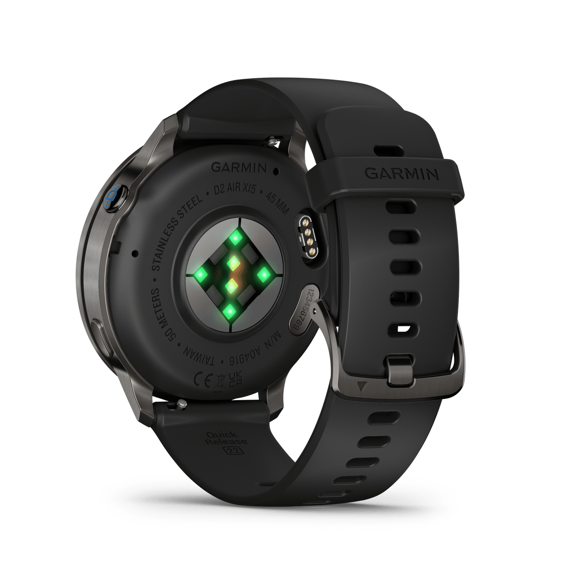 Garmin Watches Garmin D2 Air X15 Aviator Smartwatch: Slate with Black Silicone Band