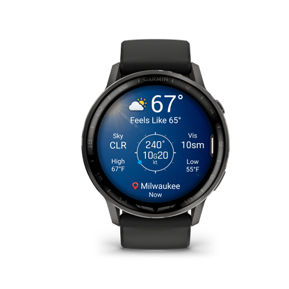 Garmin Watches Garmin D2 Air X15 Aviator Smartwatch: Slate with Black Silicone Band