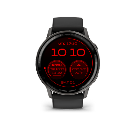 Garmin Watches Garmin D2 Air X15 Aviator Smartwatch: Slate with Black Silicone Band