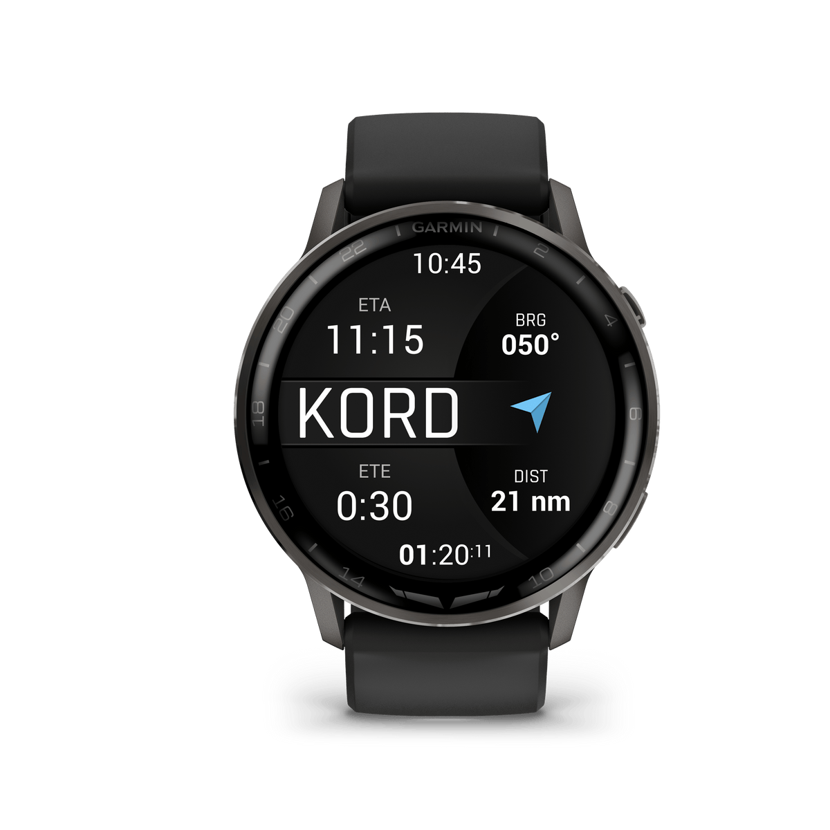 Garmin Watches Garmin D2 Air X15 Aviator Smartwatch: Slate with Black Silicone Band