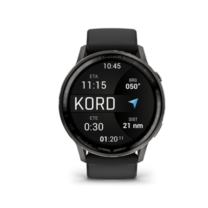 Garmin Watches Garmin D2 Air X15 Aviator Smartwatch: Slate with Black Silicone Band